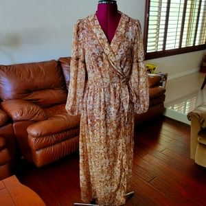 Express sheer wrap maxi dress S/M